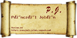 Pánczél Jolán névjegykártya