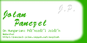 jolan panczel business card